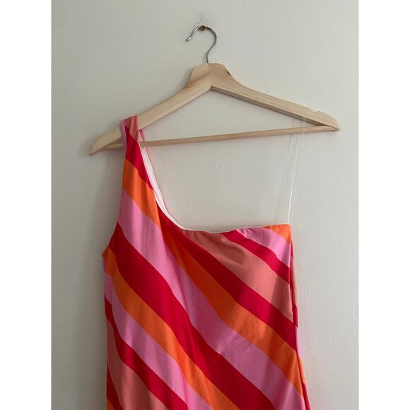 MODCLOTH Lola Orange Pink One-Piece Swimsuit Size Large - Picture 3 of 5